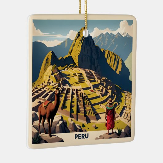 Benutzerdefinierter Text Peru Machu Picchu Keramikornament (Rechts)