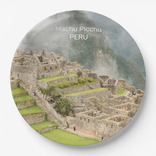Benutzerdefinierter Text Peru Machu Picchu Pappteller