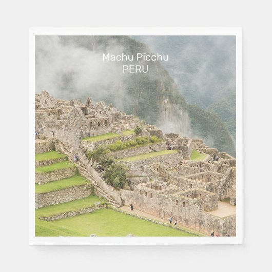Benutzerdefinierter Text Peru Machu Picchu Serviette (Vorderseite)