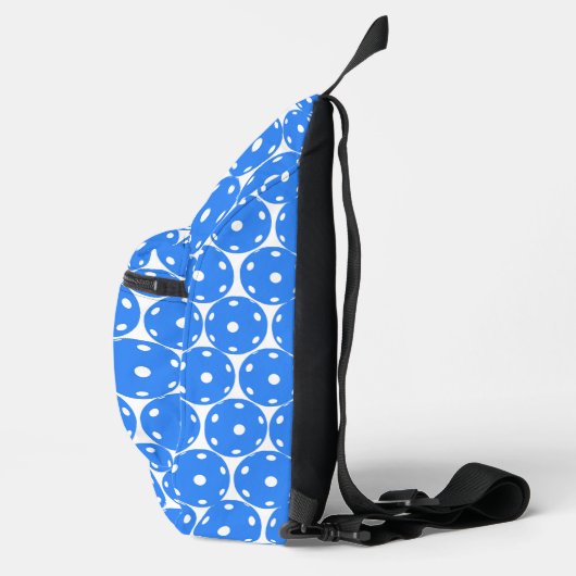Benutzerdefinierter Text Pickleball: Blaue Pickleb Crossbody Bag (Rechts)