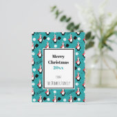 🐧 Benutzerdefinierter Text 🐧 Pickleball Frohe We Postkarte (Stehend Vorderseite)