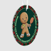 Benutzerdefinierter Text, Pickleball Gingerbread C Ornament (Vorderseite)
