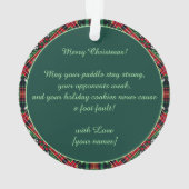 Benutzerdefinierter Text, Pickleball Gingerbread C Ornament (Rückseite)