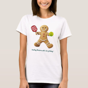 Benutzerdefinierter Text Pickleball Gingerbread Ch T-Shirt