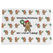 Benutzerdefinierter Text Pickleball Gingerbrot Men Große Geschenktüte (Vorderseite)