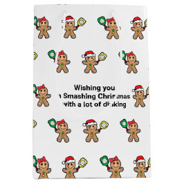 Benutzerdefinierter Text Pickleball Gingerbrot Men Mittlere Geschenktüte