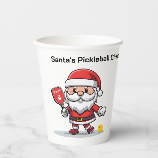 Benutzerdefinierter Text Pickleball 🎅 Santa Pappbecher (Vorderseite)