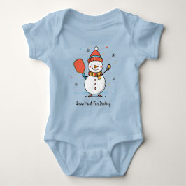 Benutzerdefinierter Text Pickleball Snowman Cheer Baby Strampler