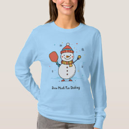 Benutzerdefinierter Text Pickleball Snowman Cheer T-Shirt