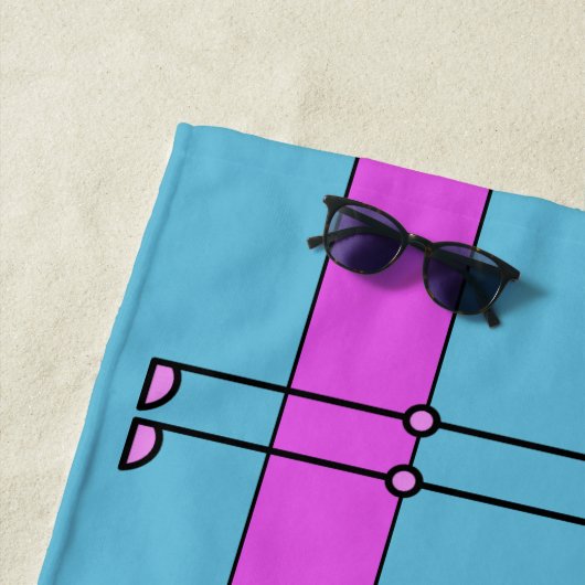 Benutzerdefinierter Text Pink Flamingo Badetuch (Beispiel)