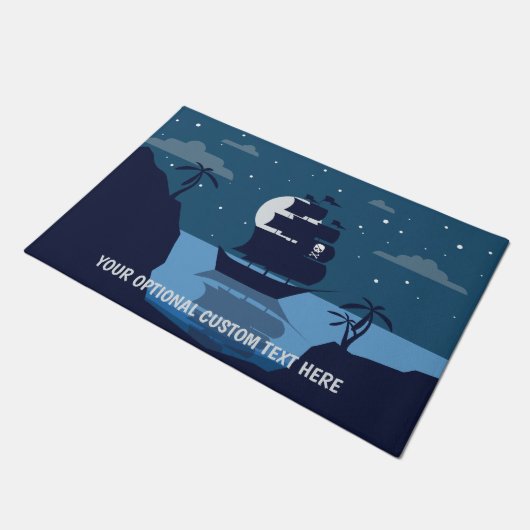 Benutzerdefinierter Text Pirate Ship Doormat Fußmatte (Schrägansicht)