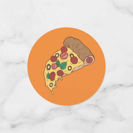 Benutzerdefinierter Text Pizza Party Konfetti (Klein Vorderseite)