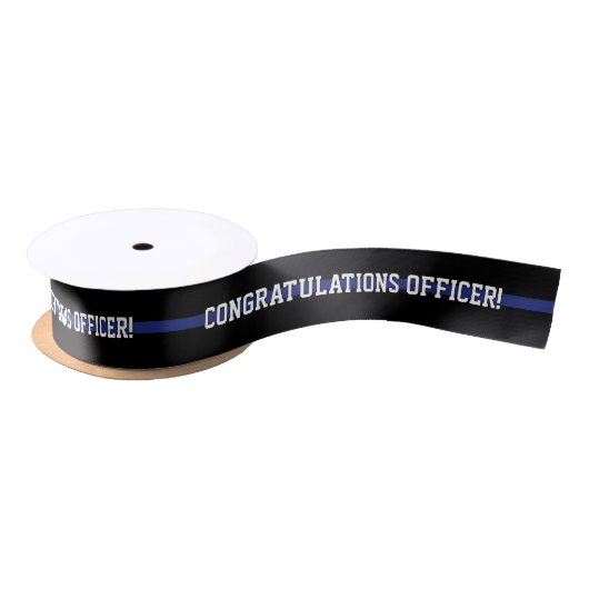 Benutzerdefinierter Text Polizeibeamter Thin Blue  Satinband (Spule)