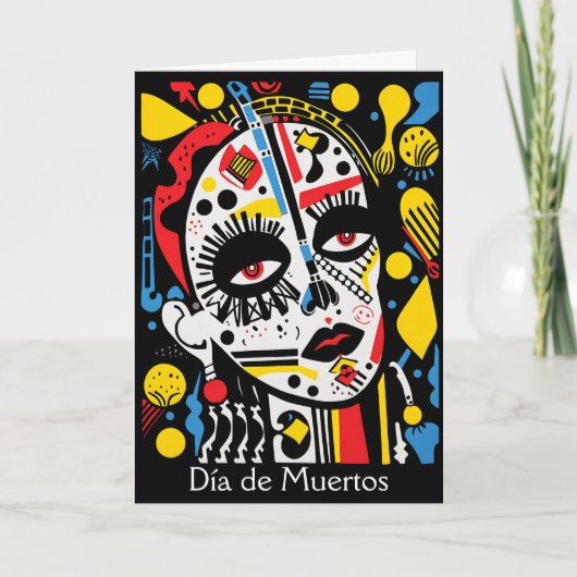 Benutzerdefinierter Text 💀 Pop Art Calavera Karte (Vorderseite)