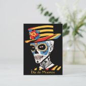 Benutzerdefinierter Text 💀 Pop Art Calavera Postkarte (Stehend Vorderseite)