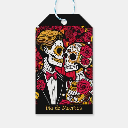 Benutzerdefinierter Text 💀 Pop Día de Muertos Geschenkanhänger (Vorderseite)