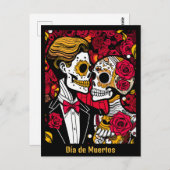 Benutzerdefinierter Text 💀 Pop Día de Muertos Postkarte (Vorne/Hinten)