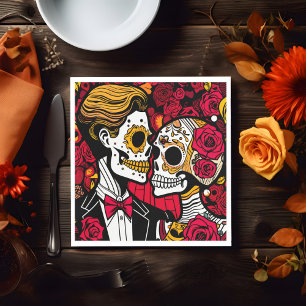 Benutzerdefinierter Text 💀 Pop Día de Muertos Serviette