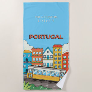 Benutzerdefinierter Text - Portugal Strandtuch