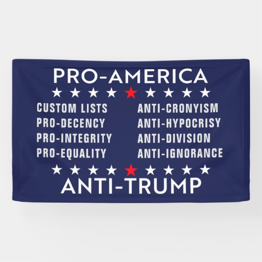 Benutzerdefinierter Text Pro-Amerika-Anti-Trump Banner (Horizontal)