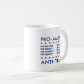 Benutzerdefinierter Text Pro-Amerika-Anti-Trump ni Kaffeetasse (VorderseiteRechts)