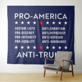 Benutzerdefinierter Text Pro-Amerika-Anti-Trump Wandteppich (Beispiel (Horizontal))