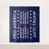 Benutzerdefinierter Text Pro-Amerika-Anti-Trump Wandteppich (Vorderseite)