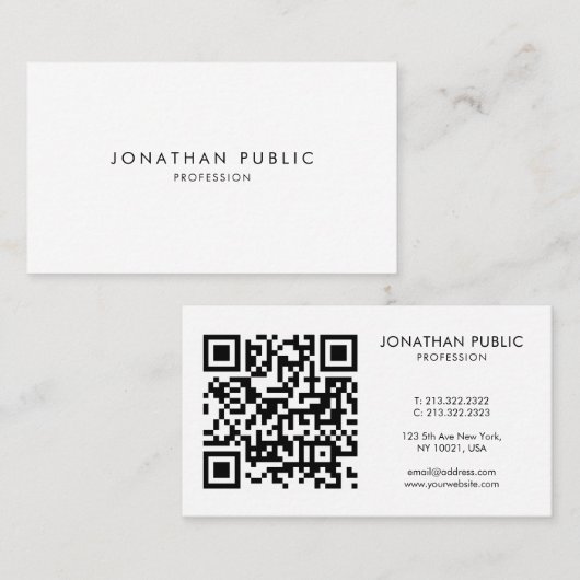 Benutzerdefinierter Text QR Code Firmenlogo Hochla Visitenkarte (Vorne/Hinten)