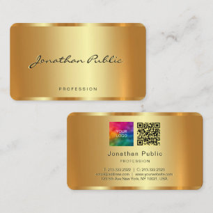 Benutzerdefinierter Text QR-Code Gold-Vorlage Visitenkarte