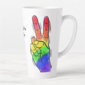 Benutzerdefinierter Text Rainbow Peace Milchtasse (Rechts)