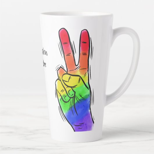 Benutzerdefinierter Text Rainbow Peace Milchtasse (Rechts)