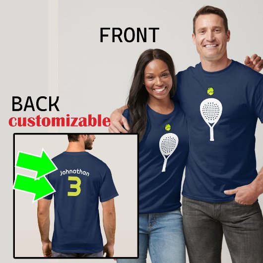 Benutzerdefinierter Text, Real Padel Player T-Shir T-Shirt