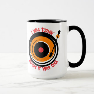 Benutzerdefinierter Text Retromusik Turntable Viny Tasse