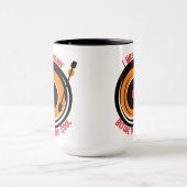 Benutzerdefinierter Text Retromusik Turntable Viny Tasse (Zentrum)