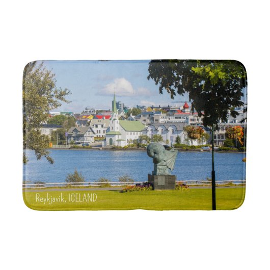 Benutzerdefinierter Text Reykjavik, Island Badematte (Vorderseite)