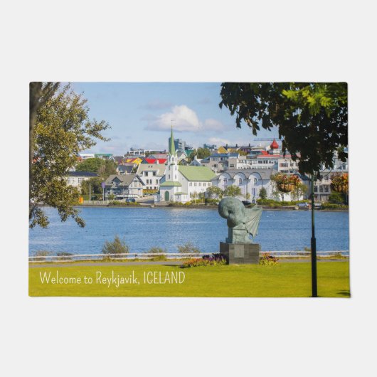Benutzerdefinierter Text Reykjavik, Island Fußmatte (Vorderseite)