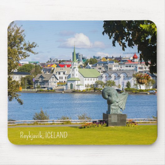 Benutzerdefinierter Text Reykjavik, Island Mousepad (Vorne)