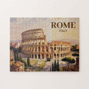 Benutzerdefinierter Text Rom Italien Kolosseum Ret Puzzle