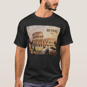 Benutzerdefinierter Text Rom Italien Kolosseum Ret T-Shirt