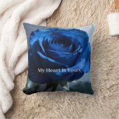 Benutzerdefinierter Text - Romantische blaue Rose  Kissen (Decke)