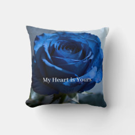 Benutzerdefinierter Text - Romantische blaue Rose  Kissen