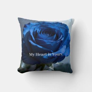 Benutzerdefinierter Text - Romantische blaue Rose Kissen
