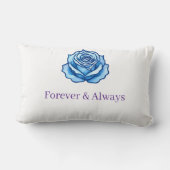 Benutzerdefinierter Text - Romantische blaue Rose  Lendenkissen (Rückseite)