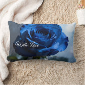 Benutzerdefinierter Text - Romantische blaue Rose  Lendenkissen (Decke)