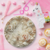 Benutzerdefinierter Text Romantische Blumenkunst m Pappteller (Party)