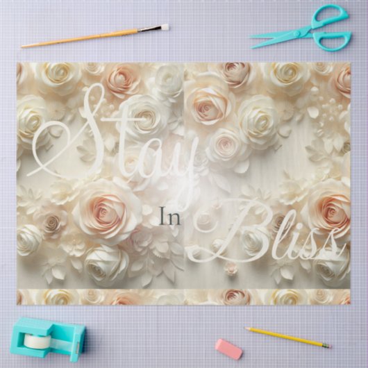 Benutzerdefinierter Text Romantische Blumenkunst m Seidenpapier (Basteln)