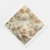 Benutzerdefinierter Text Romantische Blumenkunst m Serviette (Ecke)