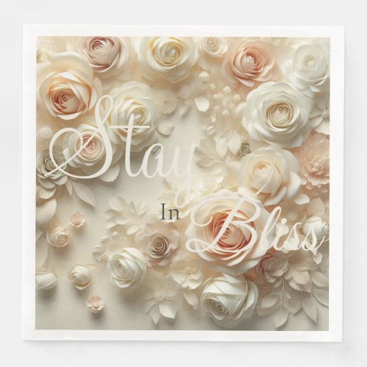 Benutzerdefinierter Text Romantische Blumenkunst m Serviette (Vorderseite)