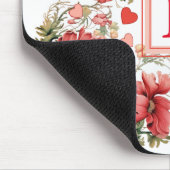 Benutzerdefinierter Text Romantische rosafarbene P Mousepad (Ecke)