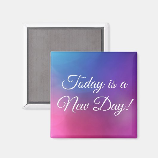 Benutzerdefinierter Text Rosa/Blau Wasserfarbe Neu Magnet (Vorderseite/Rückseite)